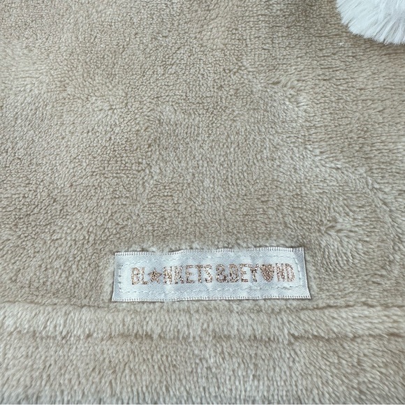 Blankets & Beyond Bunny Rabbit Tan Beige White Plush Security Blanket Lovey - Picture 3 of 5